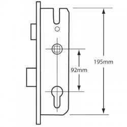 GU Lever Operated Latch Deadbolt Gearbox with Split Spindle