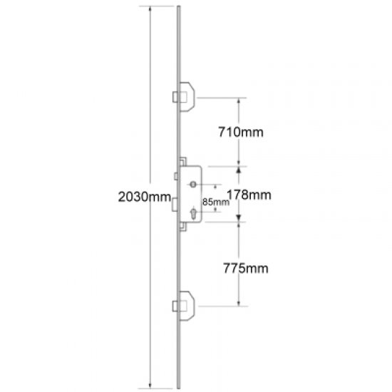 Ucem 3 Deadbolt and Latch Multipoint Lock
