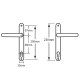 48mm Lever Lever UPVC Furniture 230mm Backplate