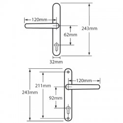 Fab & Fix Ashford 92 62PZ Offset Lever UPVC Furniture