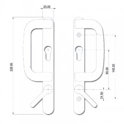 Furh Sparta Patio Door Handle Set