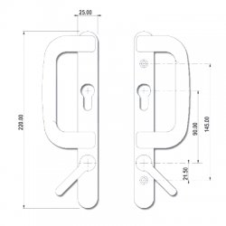 Furh Sparta Patio Door Handle Set