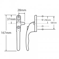 Securistyle Virage Offset Cockspur Espag Window Handle