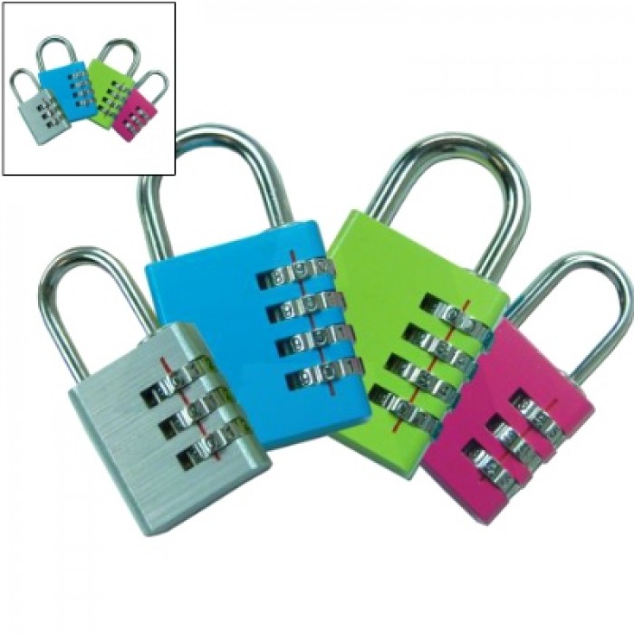Coloured Aluminium Open Shackle Combination Padlock