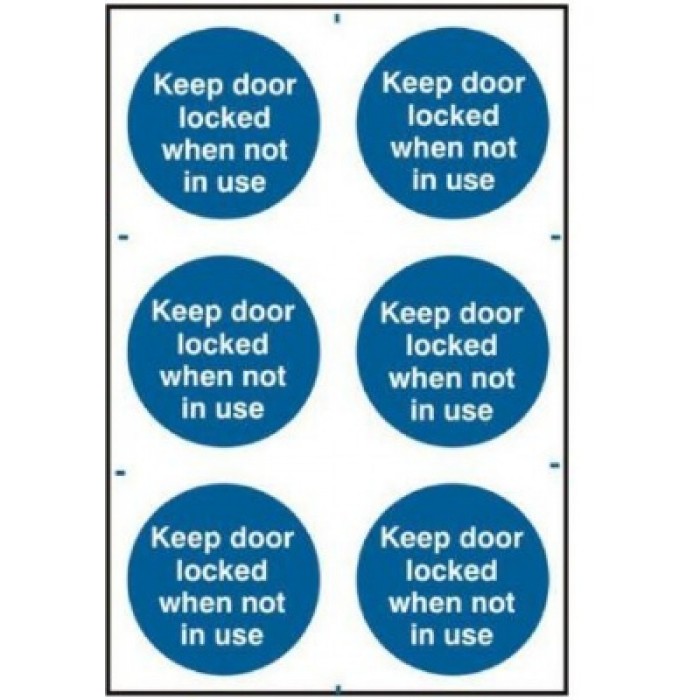 Keep Door Locked When Not In Use Sign