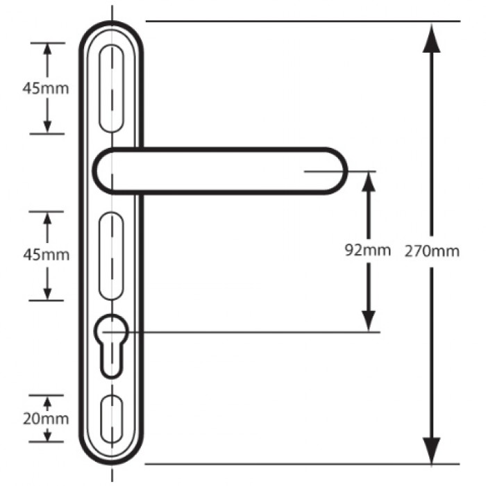 Adjustable Handle Set for UPVC Doors